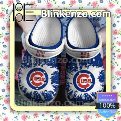 Boston Red Sox And Chicago Cubs Logo Color Splash Clogs