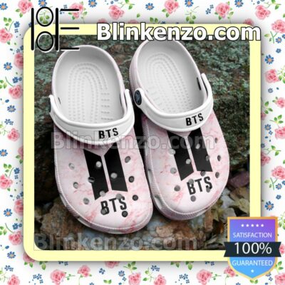 Bts Band Pink Abstract Clogs