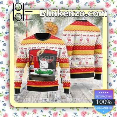 Budweiser Cat Meme Christmas Pullover Sweaters