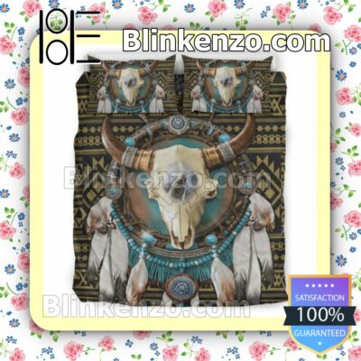 Bull Skull Dream Catcher Native Bedding Comforter Set a