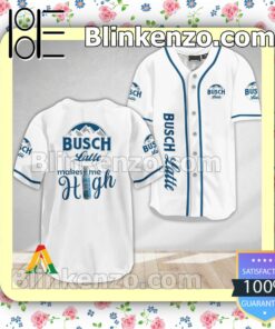 Busch Latte Make Me High Short Sleeve Plain Button Down Baseball Jersey Team