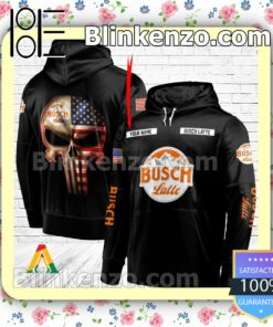 Busch Latte Punisher Skull USA Flag Hoodie Shirt
