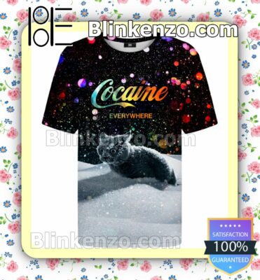 Cat Cocaine Everywhere Let It Snow Men T-shirt