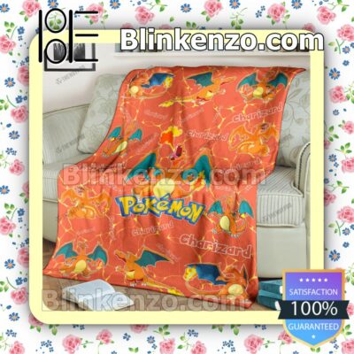 Charizard Pokemon Pattern Quilted Blanket