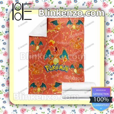 Charizard Pokemon Pattern Quilted Blanket b