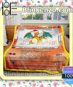 Christmas Charizard Custom Name Quilted Blanket