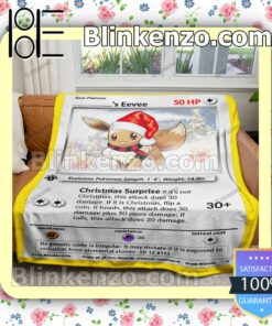 Christmas Eevee Custom Name Quilted Blanket