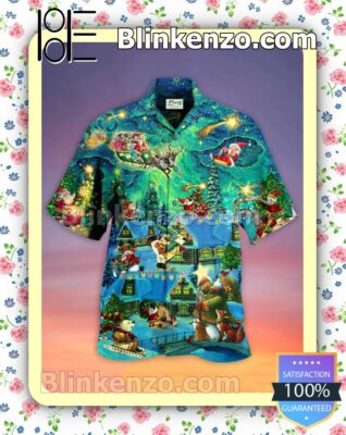 Christmas The Magical Night Xmas Button Down Shirt