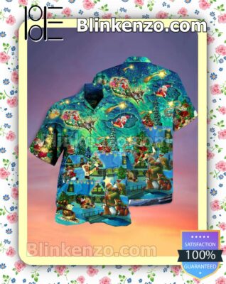 Christmas The Magical Night Xmas Button Down Shirt a