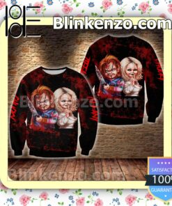 Chucky And Tiffany Blood Black Halloween Ideas Hoodie Jacket a