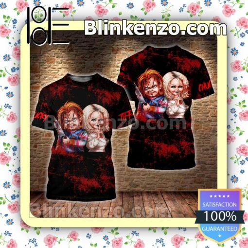 Chucky And Tiffany Blood Black Halloween Ideas Hoodie Jacket b