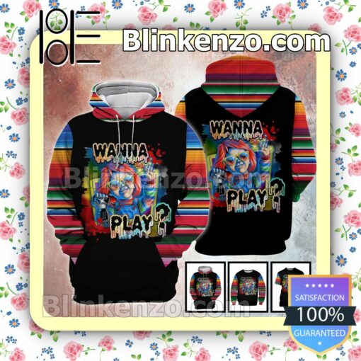 Chucky Wanna Play Colorful Stripe Halloween Ideas Hoodie Jacket