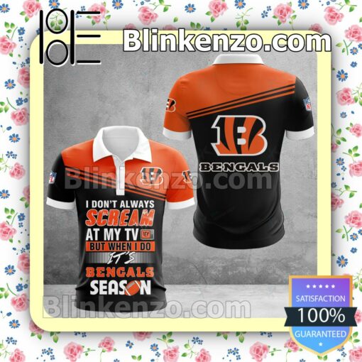 Cincinnati Bengals I Don't Always Scream At My TV But When I Do NFL Polo Shirt