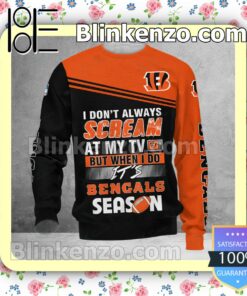 Esty Cincinnati Bengals I Don't Always Scream At My TV But When I Do NFL Polo Shirt
