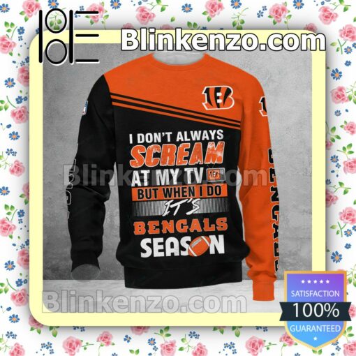 Esty Cincinnati Bengals I Don't Always Scream At My TV But When I Do NFL Polo Shirt