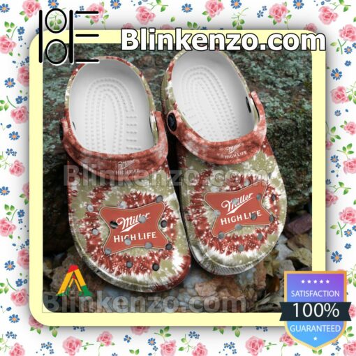 Classic Tie Dye Graphic Miller High Life Halloween Clogs
