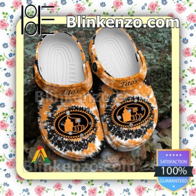 Classic Tie Dye Graphic Tito's Vodka Halloween Clogs