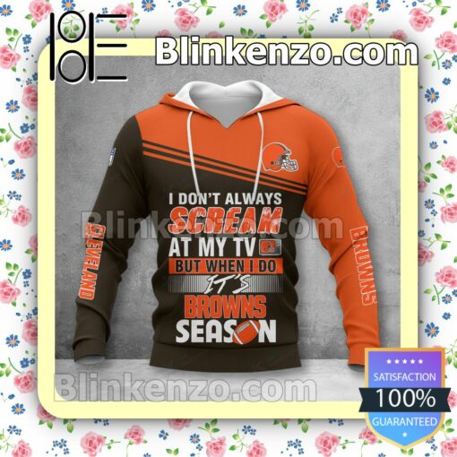 Luxury Cleveland Browns I Don't Always Scream At My TV But When I Do NFL Polo Shirt