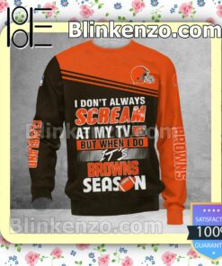 Nice Cleveland Browns I Don't Always Scream At My TV But When I Do NFL Polo Shirt
