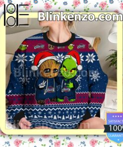 Cleveland Cavaliers Baby Groot And Grinch Christmas NBA Sweatshirts b