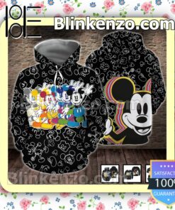 Colorful Mickey Mouse Black Women Tank Top Pant Set