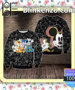 Colorful Mickey Mouse Black Women Tank Top Pant Set b