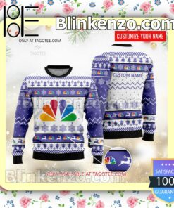 Comacast Brand Print Christmas Sweater