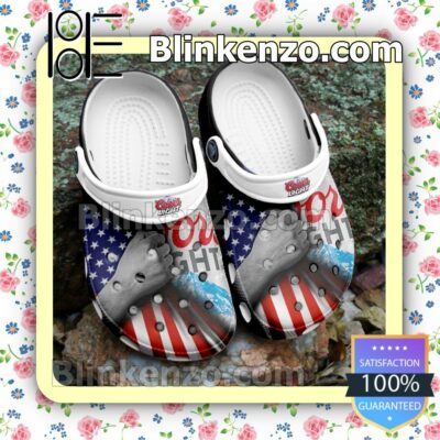Coors Light Beer American Flag Clogs