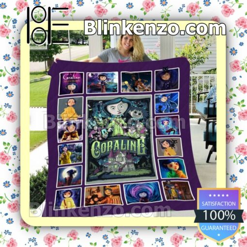 Coraline Horror Cartoon Quilted Blanket a