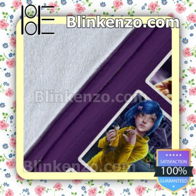 Coraline Horror Cartoon Quilted Blanket b