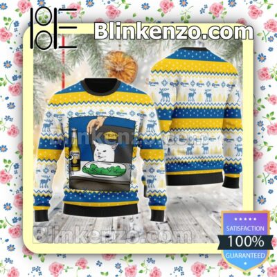 Corona Extra Cat Meme Christmas Pullover Sweaters