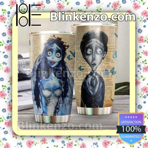 Corpse Bride Emily And Victor Dictionary Background Travel Mug