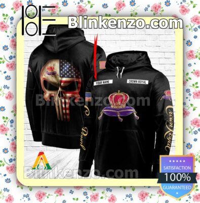 Crown Royal Punisher Skull USA Flag Hoodie Shirt