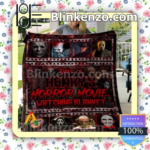 Custom Name This Is Horror Movie Watching Quilted Blanket