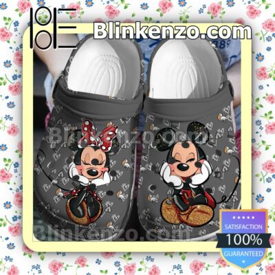 Cute Mickey And Minnie Grey Halloween Clogs
