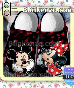 Cute Mickey And Minnie Heart Halloween Clogs