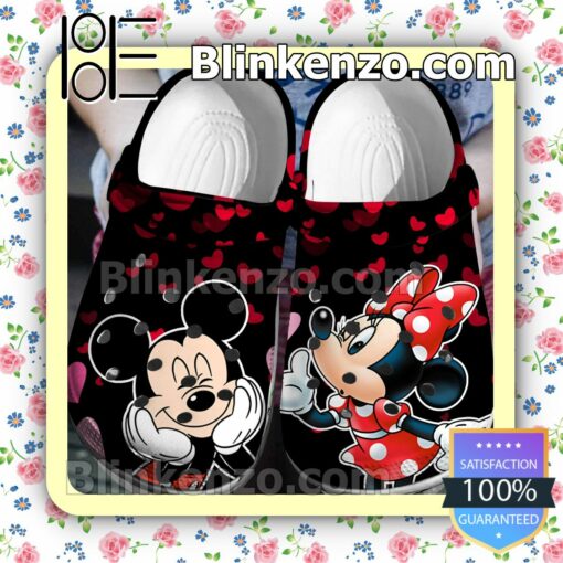 Cute Mickey And Minnie Heart Halloween Clogs