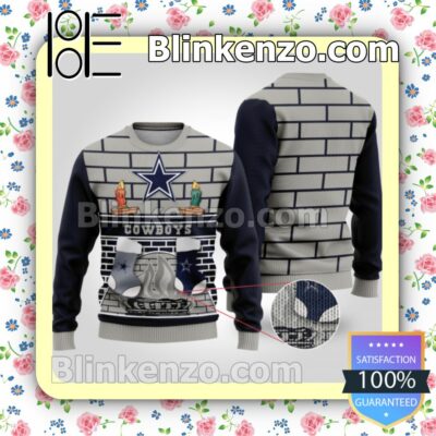 Dallas Cowboys Grey Wall Christmas Pullover Sweaters