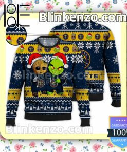 Denver Nuggets Baby Groot And Grinch Christmas NBA Sweatshirts