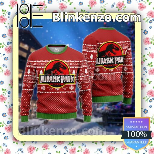 Dinosaur Jurassic Park Christmas Pullover Sweaters