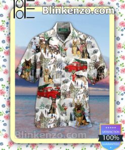 Dog Christmas Snow Winter Xmas Button Down Shirt