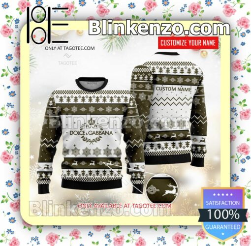 Dolce & Gabbana Brand Print Christmas Sweater