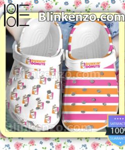 Dunkin' Donuts Logo And Stripes Clogs