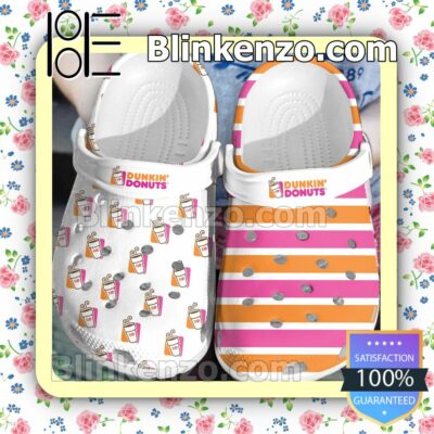 Dunkin' Donuts Logo And Stripes Clogs