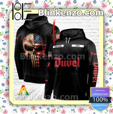 Duvel Beer Punisher Skull USA Flag Hoodie Shirt