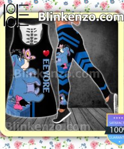 Eeyore Cute Black And Blue Women Tank Top Pant Set c