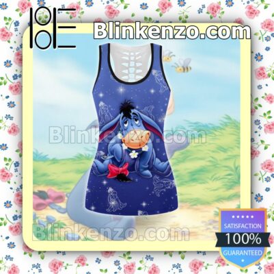 Eeyore Cute Blue Twinkle Women Tank Top Pant Set b