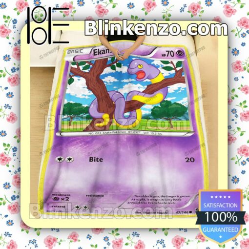 Ekans Card Quilted Blanket b
