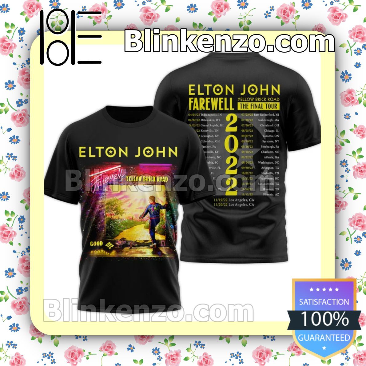 Elton John Farewell Yellow Brick Road The Final Tour 2022 Crewneck Tee
