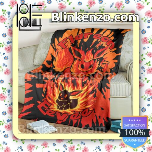 Evolve Flareon Tie Dye Face Quilted Blanket